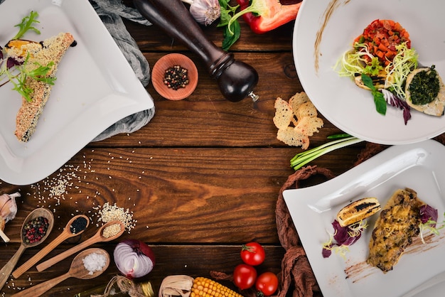 Zestaw dań na stole